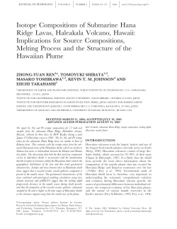 Isotope Compositions of Submarine Hana Ridge