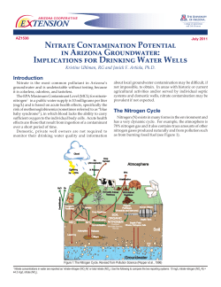 Nitrate Contamination Potential in Arizona Groundwater