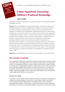 A new hypothesis concerning children`s fractional knowledge