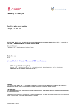 Chapter 2 Incorporation of lipophilic drugs in sugar glasses by