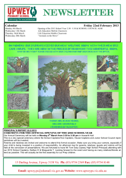newsletter - Upwey Primary School