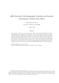 AIDS, Reversal of the Demographic Transition and Economic
