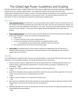 The Gilded Age Poster Guidelines and Grading