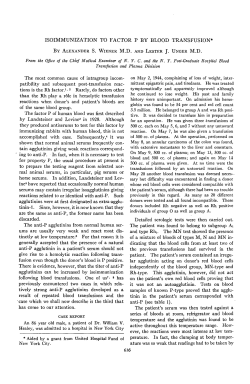 ISOIMMUNIZATION TO FACTOR P BY BLOOD TRANSFUSION* The