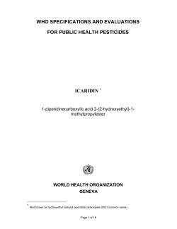 Icaridin - World Health Organization