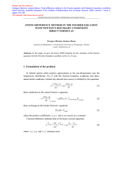 Finite difference method in the Fourier equation with Newton`s