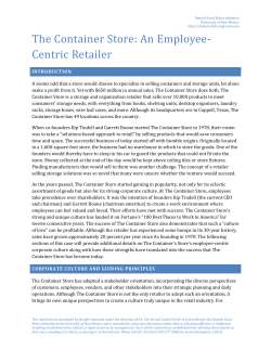 The Container Store: An Employee