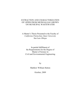 extraction and characterization of lipids from microalgae grown on