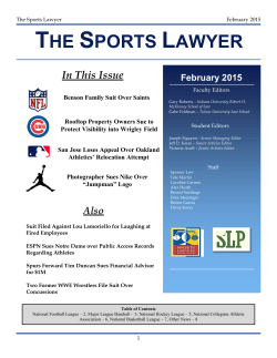 THE SPORTS LAWYER In This Issue February 2015