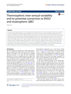 Thermospheric inter-annual variability and its potential connection to