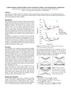 Lithium Doping of Single-Walled Carbon Nanotubes for Battery and