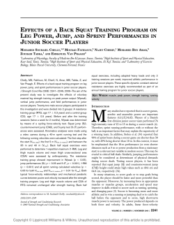 effects of a back squat training program on leg power, jump