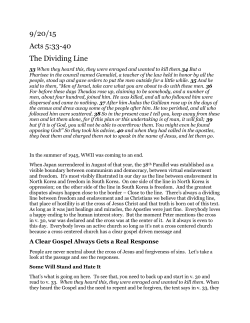 9/20/15 Acts 5:33-40 The Dividing Line