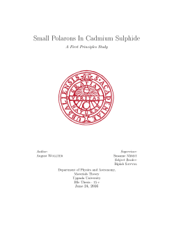 Small Polarons In Cadmium Sulphide