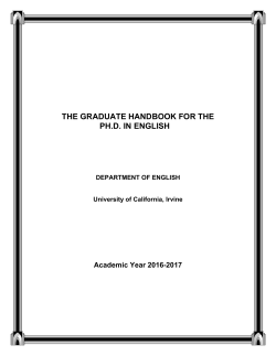 Graduate Student Handbook - UCI School of Humanities