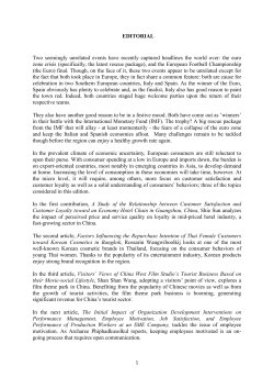 EDITORIAL Two seemingly unrelated events have recently captured