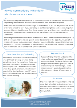 How to communicate with children who have unclear speech.