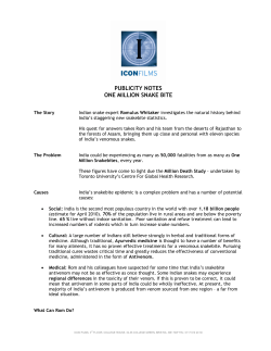 publicity notes one million snake bite