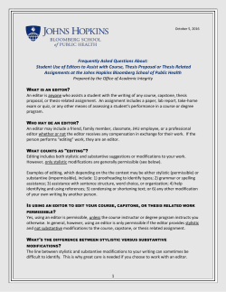 Frequently Asked Questions - Johns Hopkins Bloomberg School of