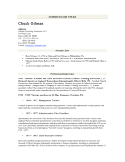 Chuck Gilman - Gilman Licensing Associates