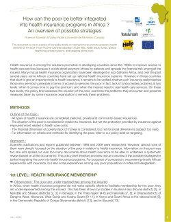 How can the poor be better integrated into health insurance