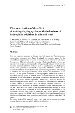 of wetting drying cycles on the behaviour of hydrophilic
