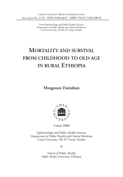 mortality and survival from childhood to old age in rural ethiopia