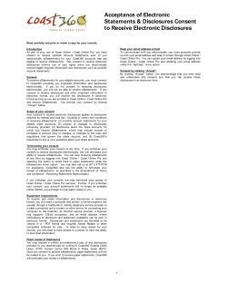 eStatement Disclosure - Coast360 Federal Credit Union