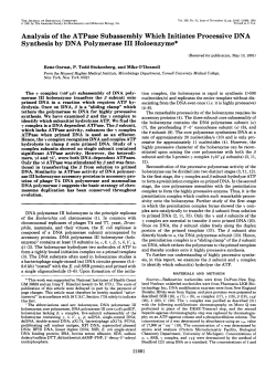 Analysis of the ATPase Subassembly Which Initiates Processive