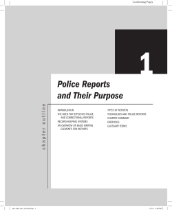 Police Reports and Their Purpose