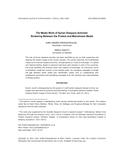 The Media Work of Syrian Diaspora Activists