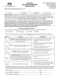 2013-2014 dislocated worker verification
