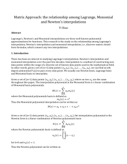 Matrix Approach: the relationship among Lagrange, Monomial and