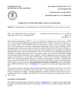 AFI 33-332, AIR FORCE PRIVACY ACT PROGRAM