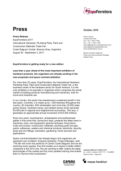 October, 2016 Press Release ExpoFerretera 2017 International