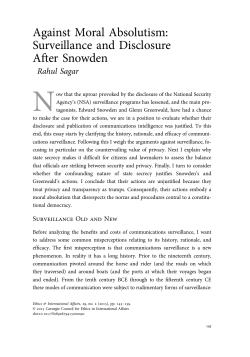 Against Moral Absolutism: Surveillance and