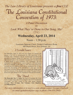 The Louisiana Constitutional Convention of 1973: