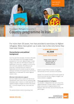 Country programme in Iran - Norwegian Refugee Council