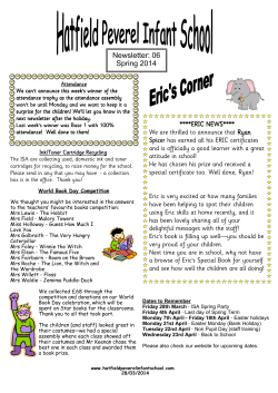 Newsletter: 06 Spring 2014 - Hatfield Peverel Infant School