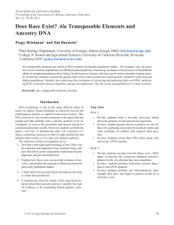 Does Race Exist? Alu Transposable Elements and Ancestry DNA
