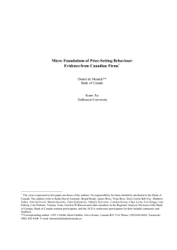 Micro Foundations of Price-Setting Behaviour