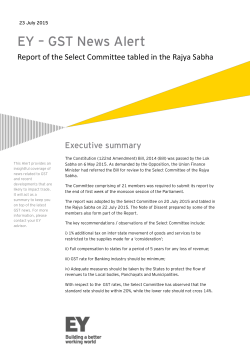 EY &ndash; GST News Alert