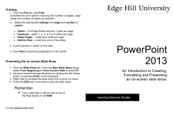 Creating a PowerPoint Presentation