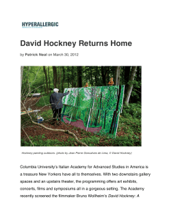 David Hockney Returns Home