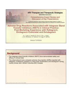 Adverse Drug Reactions Associated with Integrase Stand