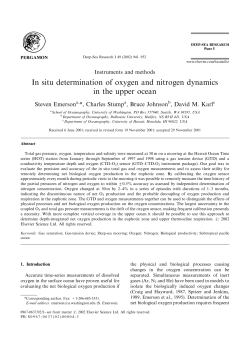 In situ determination of oxygen and nitrogen dynamics in the upper