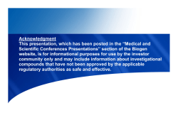 Acknowledgment This presentation, which has been posted in the
