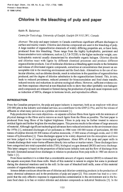 Chlorine in the bleaching of pulp and paper