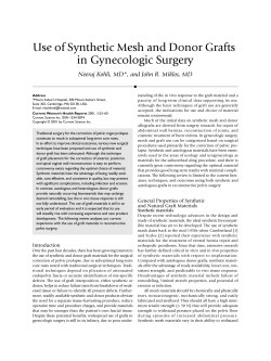 Use of Synthetic Mesh and Donor Grafts in