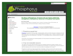 1. Phosphorus equals food 2. A key non